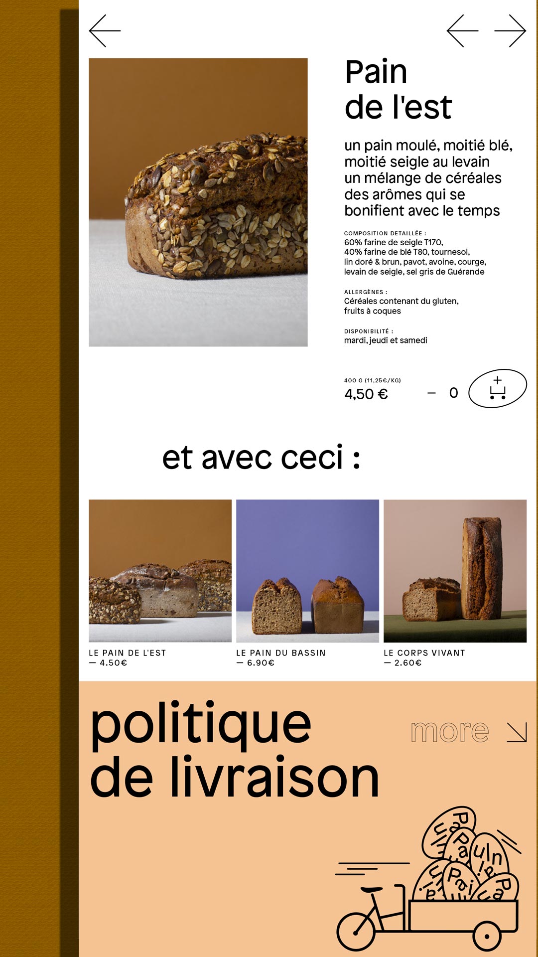 Pain Paulin e-shop GR20 design graphique signaletique paris branding graphic fashion food drinks culture luxury architecture