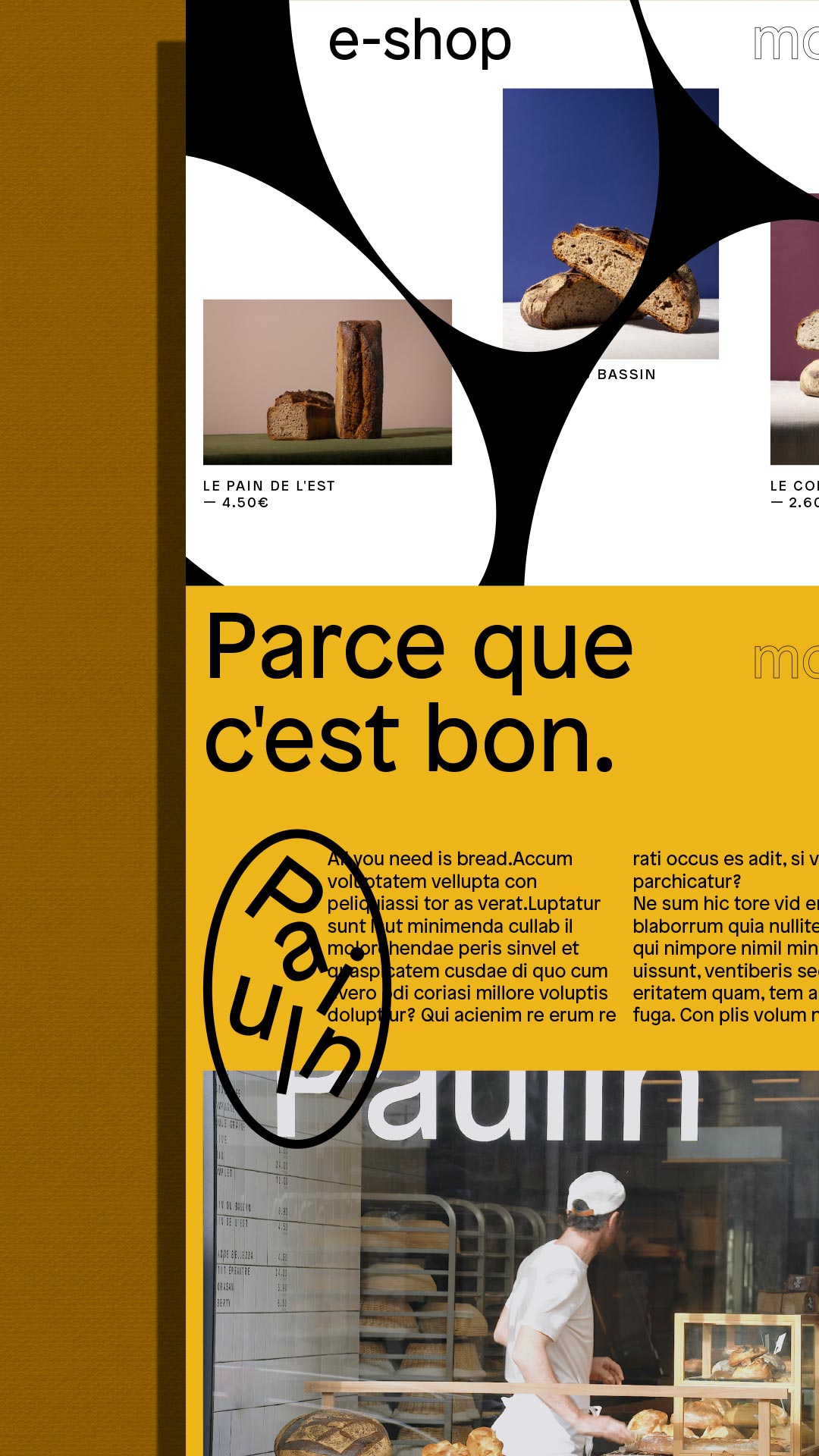 Pain Paulin e-shop GR20 design graphique signaletique paris branding graphic fashion food drinks culture luxury architecture