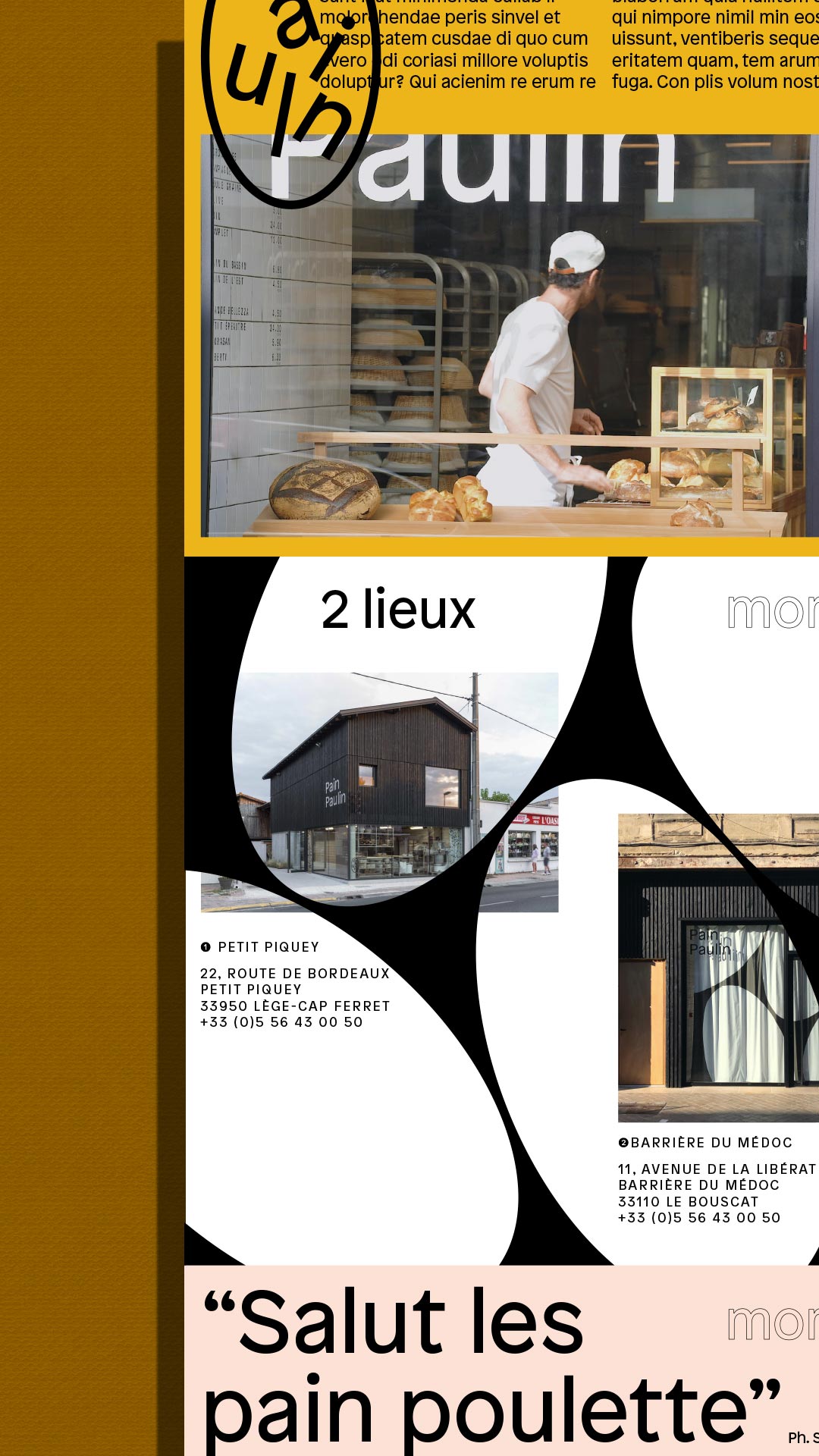 Pain Paulin e-shop GR20 design graphique signaletique paris branding graphic fashion food drinks culture luxury architecture