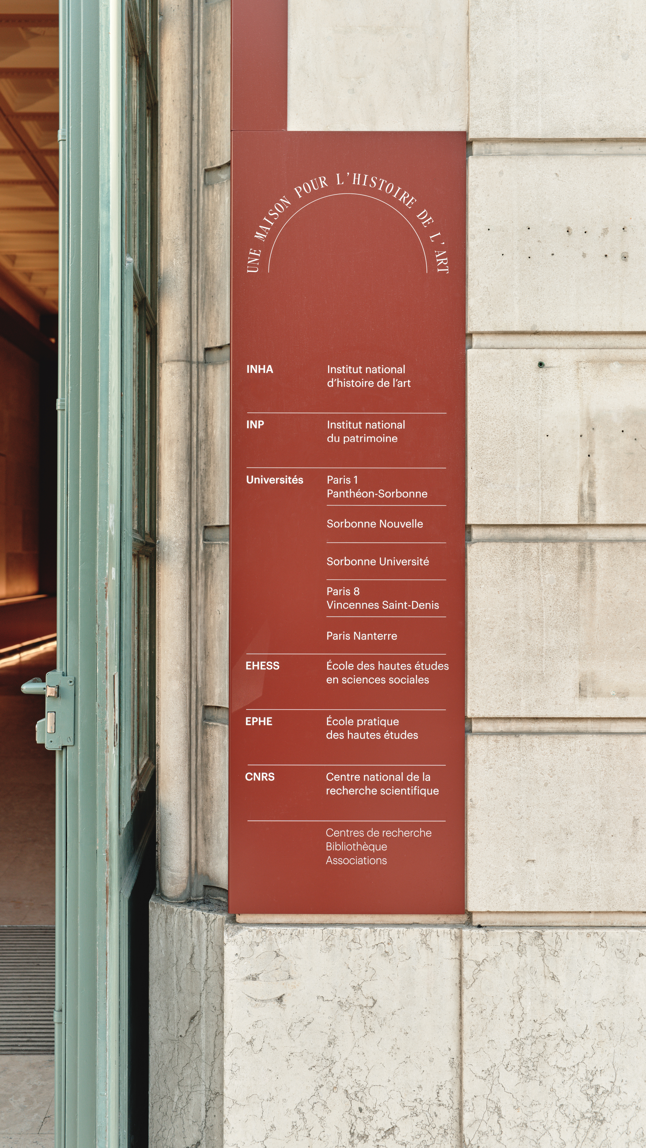 Institut national d'histoire de l'art GR20 design graphique signaletique paris branding graphic fashion food drinks culture luxury architecture 