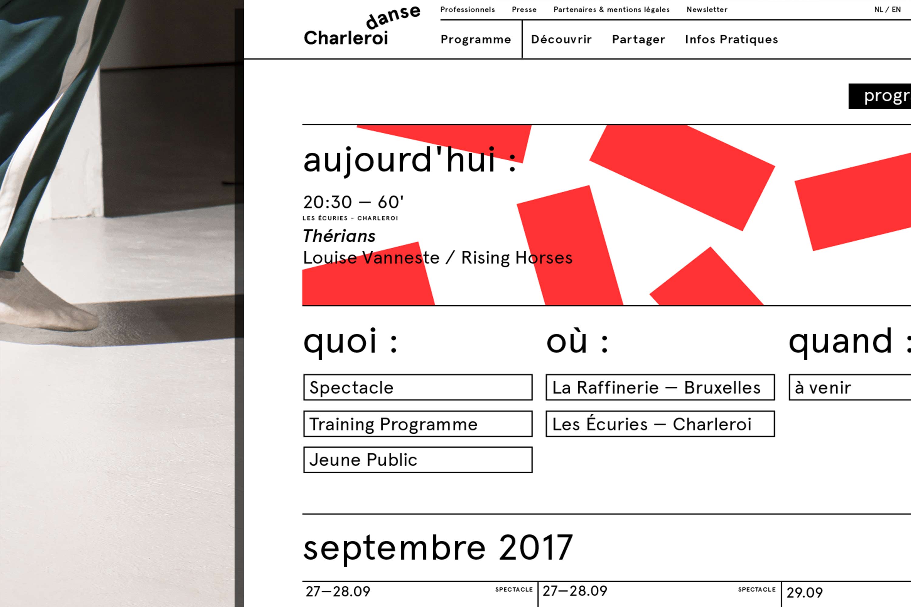 Charleroi Danse —Identité GR20 design graphique signaletique paris branding graphic fashion food drinks culture luxury architecture